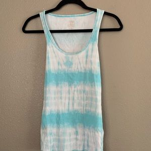 Blue and white tie dye tank